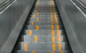 Excalator walk stand foot prints