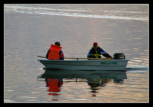 two men in a boat