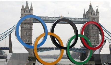 olympic logo and tower bridge