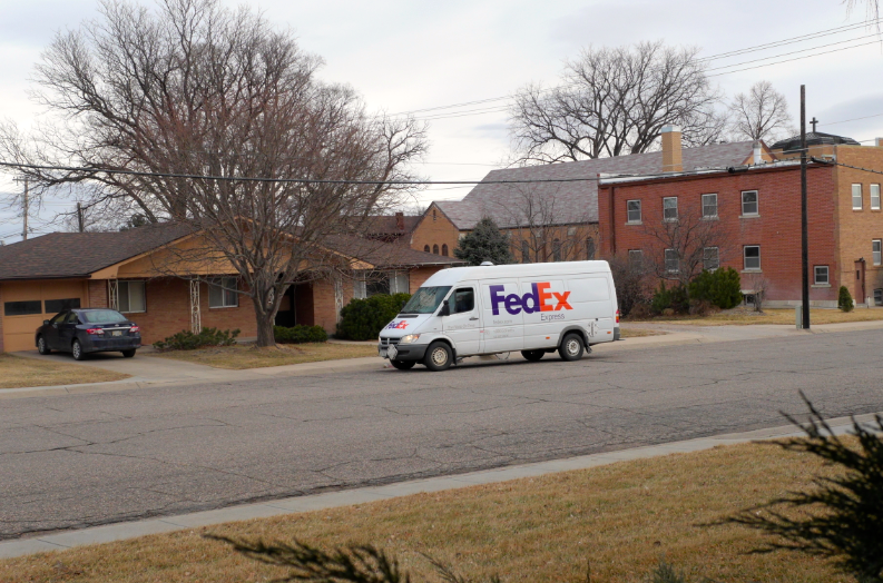 FedEx truck arriving