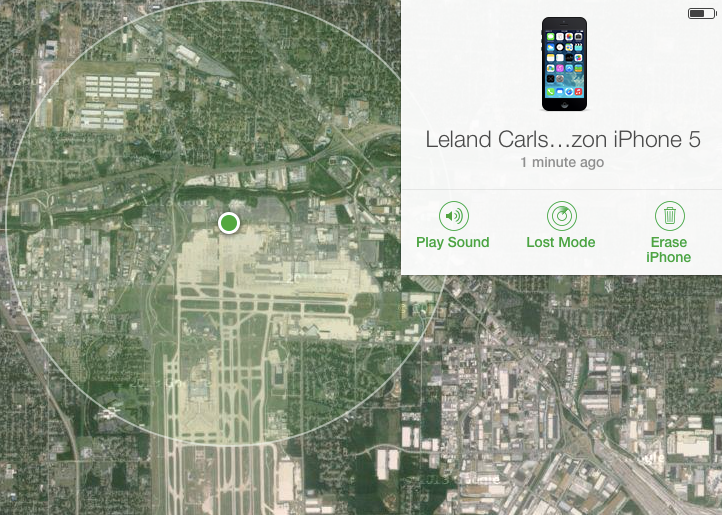 iPhone tracking Memphis satelite view