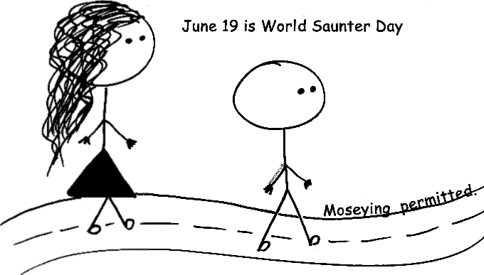 June World Sauntering Day stick figures