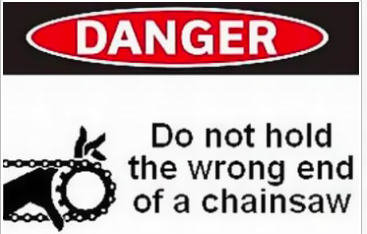 Warning chain saw