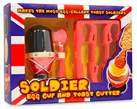 Xmas boild egg with soldiers
