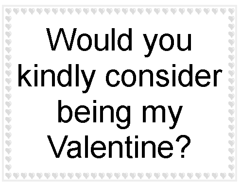 Valentine suitable for dullsters