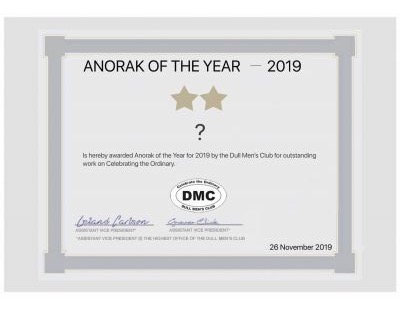 Anorak of the Year — 2019 . . . to be announced 26 November at event in Manchester