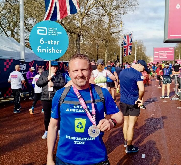 Dustbin Dave — completed London Marathon wearing dustbin as backpack