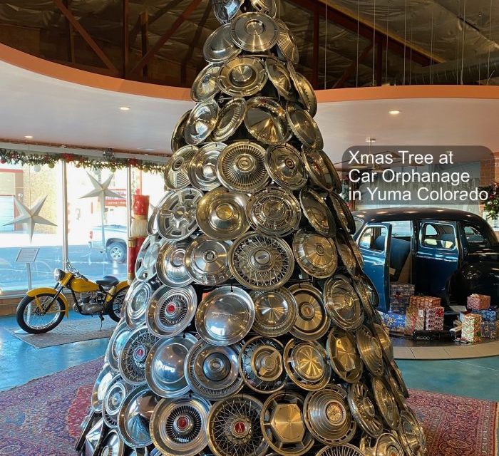 Special Christmas Tree — The Orphanage (orphaned cars) in Yuma Colorado