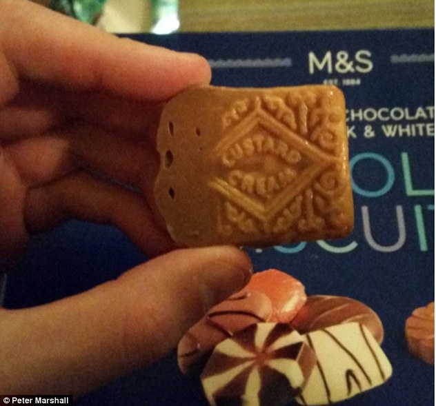 Shocking news from Isle of Man: M&S’s “Luxury Extremely Chocolaty” biscuits are actually custard cream