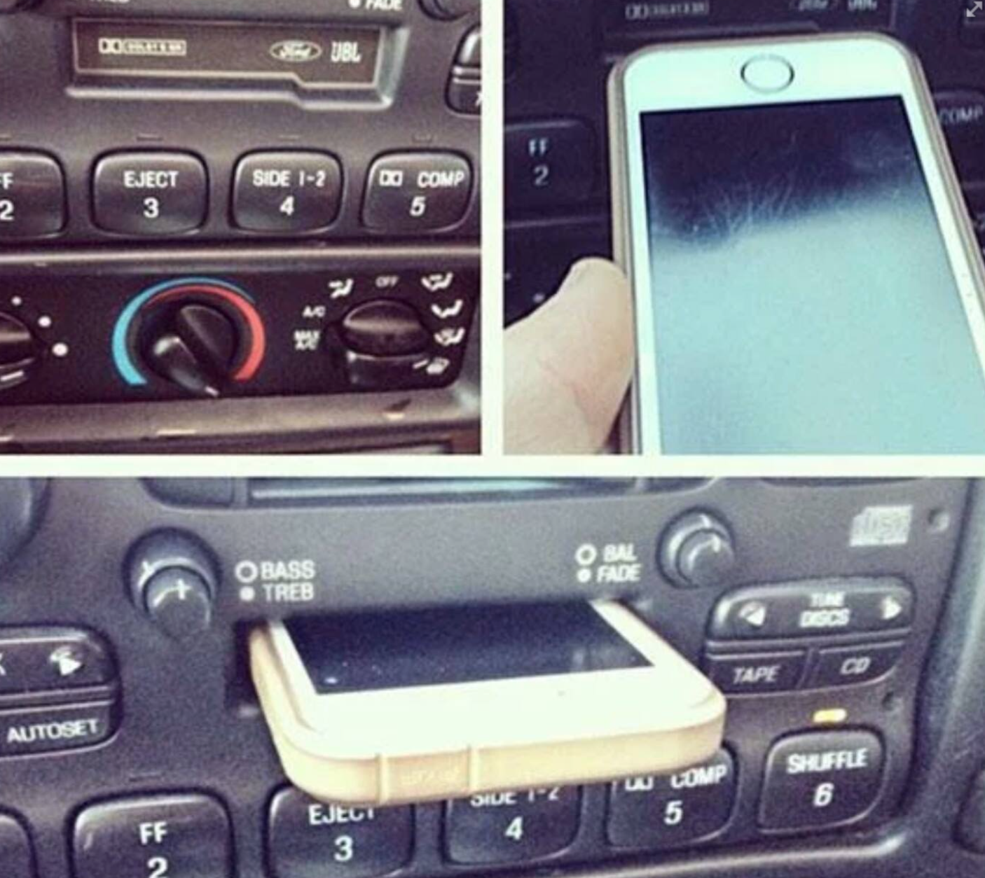 B iPhone in cassette slot