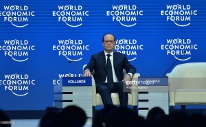 DAVOS, SWITZERLAND - JANUARY 23: French President Francois Hollande speaks during a session of the 45th annual meeting of the World Economic Forum (WEF) on January 23, 2015 in Davos, Switzerland. (Photo by Dursun Aydemir/Anadolu Agency/Getty Images)