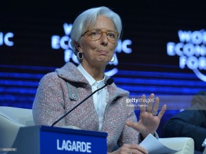 DAVOS, SWITZERLAND - JANUARY 23: Managing Director of the International Monetary Fund Christine Lagarde 