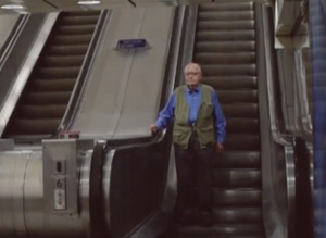 Leland on escalator
