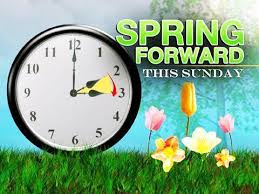 Sunday March 13 — Daylight Saving Time begins