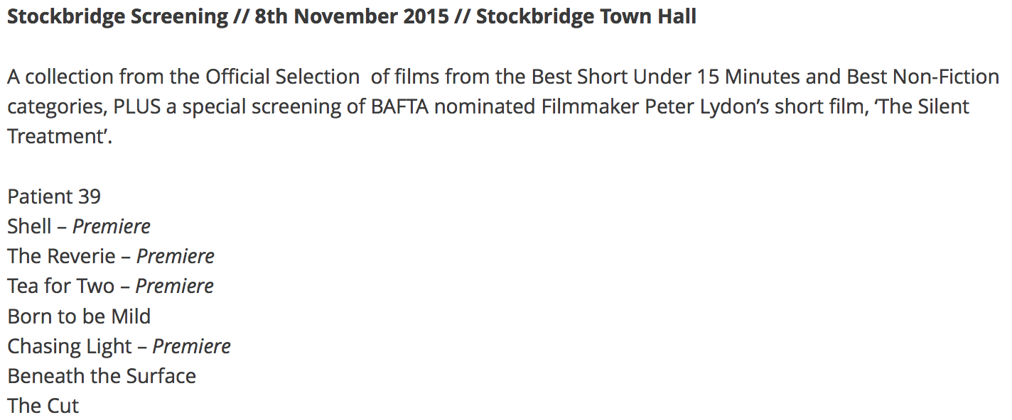 films showing in Stockbridge