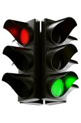 What did the red light say to the green light?